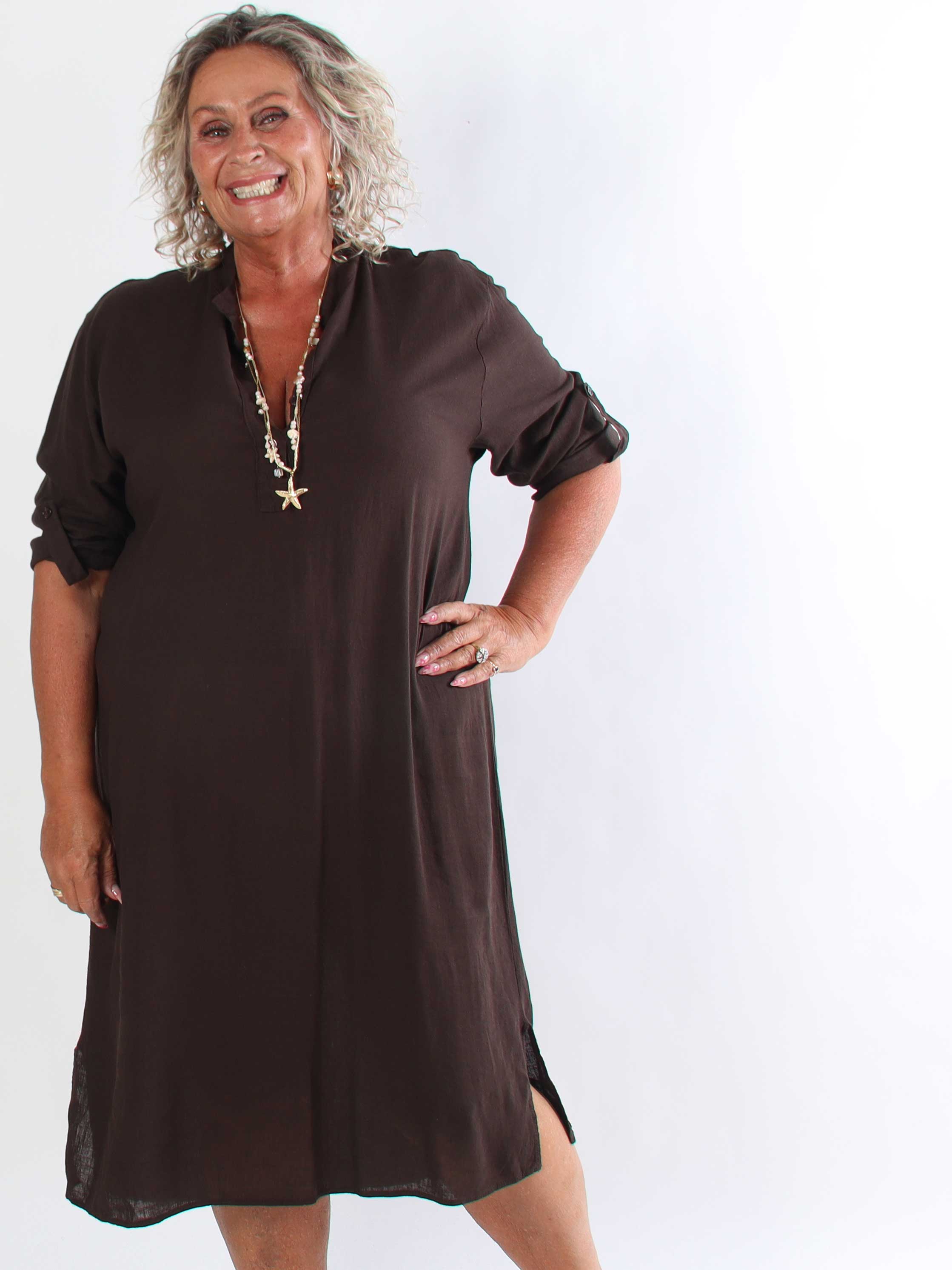 Dolly - Plus size tunikakjole i en hør- og viskoseblanding